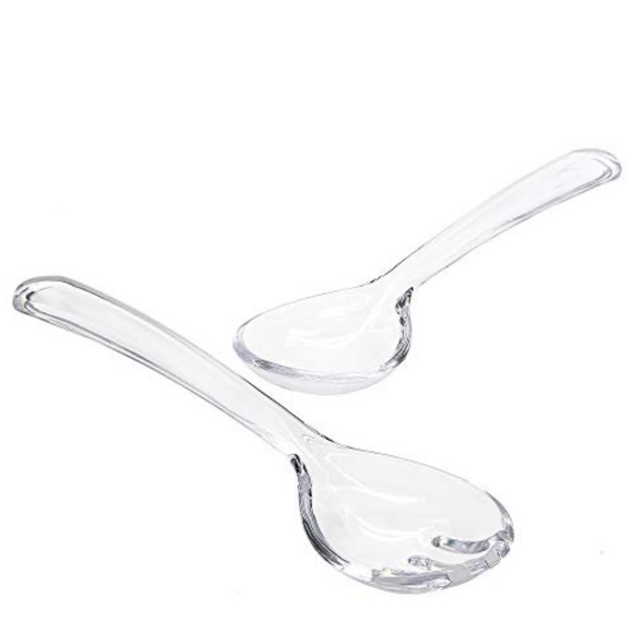 Clear Acrylic Fork & Spoon Salad Server Set - Picture 2 of 5